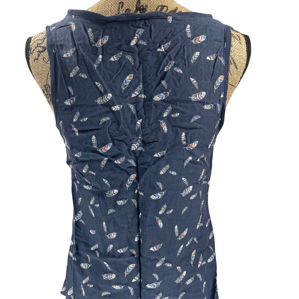 Sonoma Feather Print tank top Blue Size Medium - Picture 3 of 5